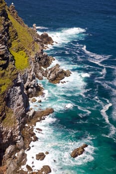 Cape Point, where the Indian Ocean meets the Atlantic, at the tip of the Cape Peninsula, South Africa.