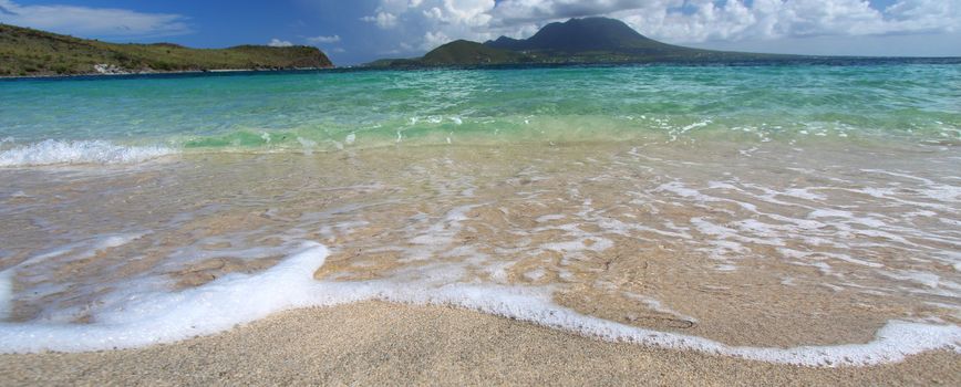 A beautiful beach on the Caribbean island of Saint Kitts.