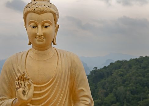 Golden Buddha at Tiger Cave Temple (Wat Tham Suea) in Krabi, Thailand 