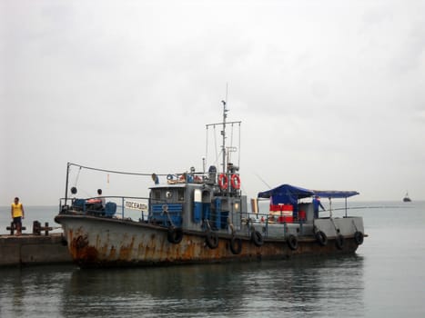 Walking boat, the ship, yacht, schooner, the barge, sea transport, a vessel, the sea, walks, rest, swimming, a mooring, a pier, the nature, a landscape, a resort, the sky, a rust, olden time, a curiosity, fishermen