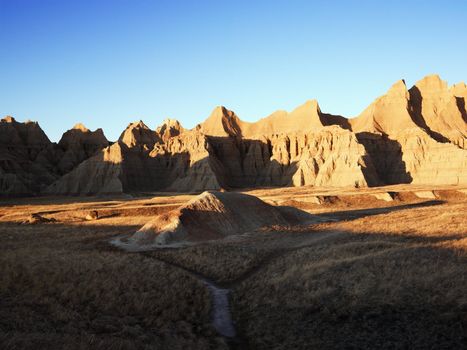 Landscape in Badlands National Park, South Dakota.