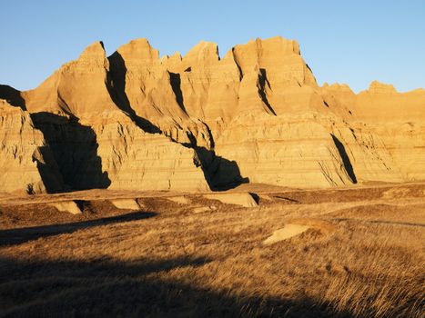 Landscape in Badlands National Park, South Dakota.