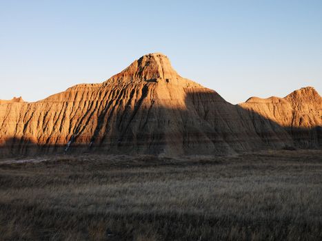 Landscape in Badlands National Park, South Dakota.