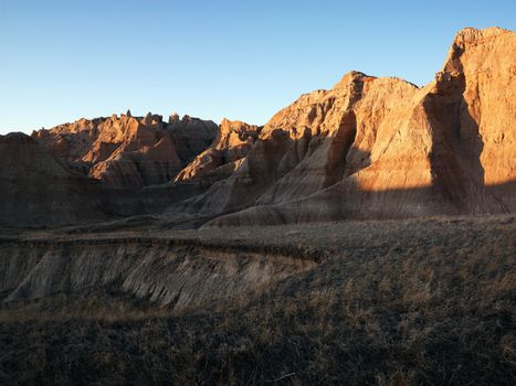 Landscape in Badlands National Park, South Dakota.