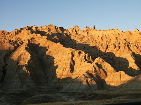 Landscape in Badlands National Park, South Dakota.