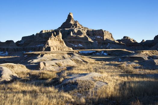 Landscape in Badlands National Park, South Dakota.