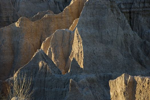 Landscape in Badlands National Park, South Dakota.