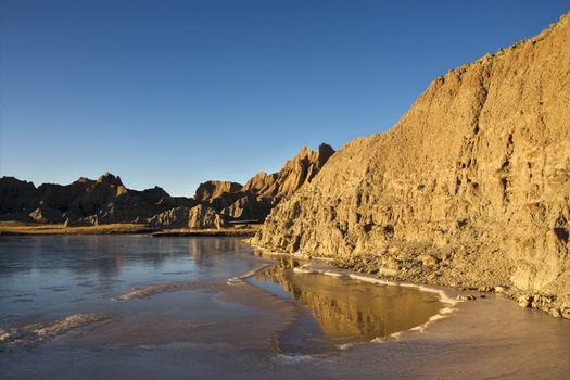 Landscape in Badlands National Park, South Dakota.