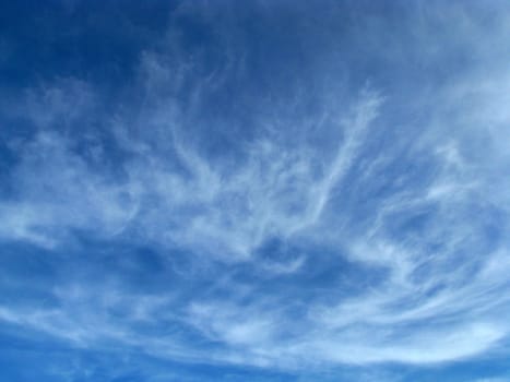 The sky, dark blue, blue, clouds, heavens, a background, the nature, a kind, colour, a structure, beauty, bright, sated, abstraction