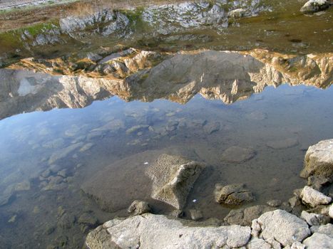 The nature; caucasus; mountains; top; a ridge; a panorama; a landscape; lake; water; a reservoir; peaks; the sky; reflexion; rocks; the bright; a background; a kind; beauty; reserve; morning, stones, a bottom, a glacier, snow