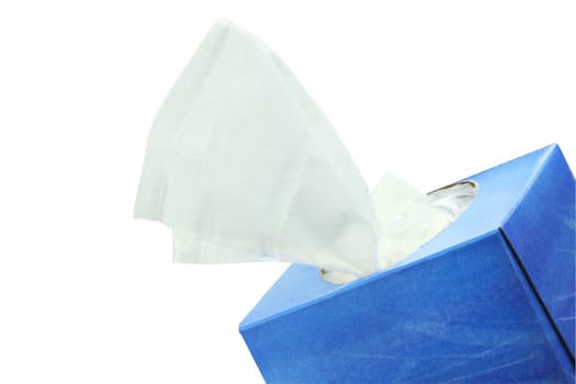 Box of tissue isolated on white with clipping path included.