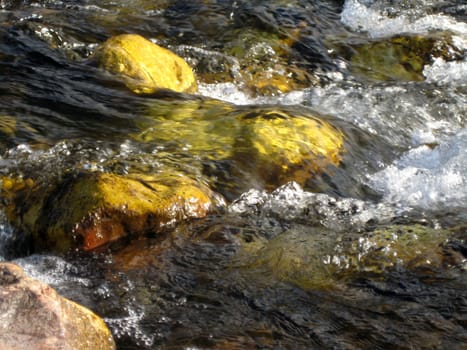 Water, foam, bubbles, mountain, the river, a moisture, a background, a structure, a kind, the nature, a landscape, a current, a stream, colour, bright, beauty, elements, a liquid, stones, a bottom, a relief