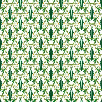 Yellow, green and white mosaic seamless pattern.