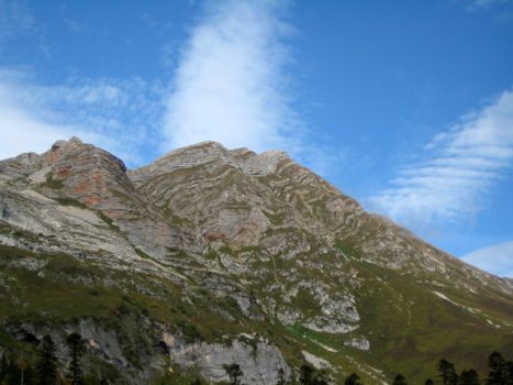 Mountains, caucasus, rocks, a relief, a landscape, wood, the nature, a panorama, a landscape, a ridge, top, breed, the sky, reserve, a pattern, a background, a kind, a structure, trees, a slope, peak, beauty, bright, a file, clouds