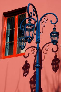 Traditional light in the neighborhood ol La Boca, in Buenos Aires, Argentina.