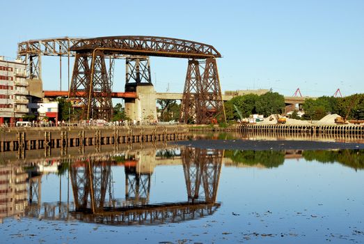 Nicolas Avellaneda Bridge, in La Boca, Buenos Aires, this is a very popular tourist destination in Buenos Aires,