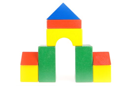 colorful building blocks on a white background