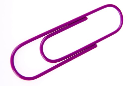 a colorful paperclip on a white background