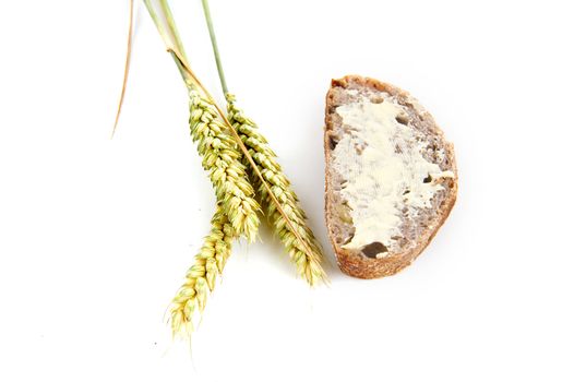 nut bread with butter and grain