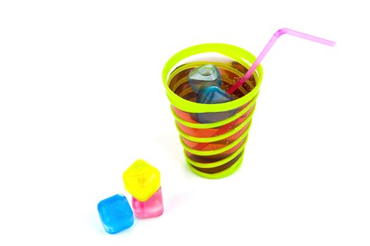 a glass with lemonade on a party