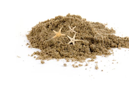sand with three seastars