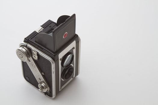Old medium format from the 50's use by amateur photographer with viewer door open