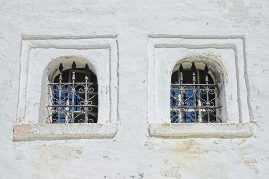 Windows of Ancient Russian monastery