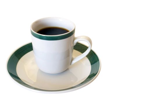An isolated cup of coffee over white background.