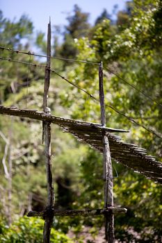 Detail of a hanging bridge support