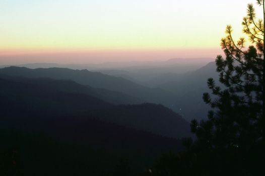 Mountains at dusk