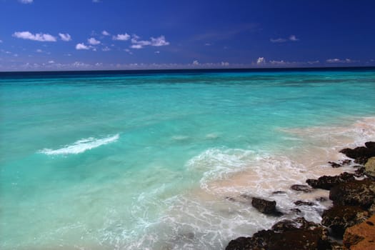 View of the Atlantic Ocean from the Caribbean island of Barbados.