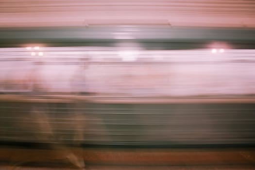 Abstract view of moving metro train background