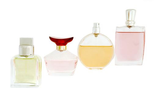 Perfume bottels. Note that only the front one is in focus