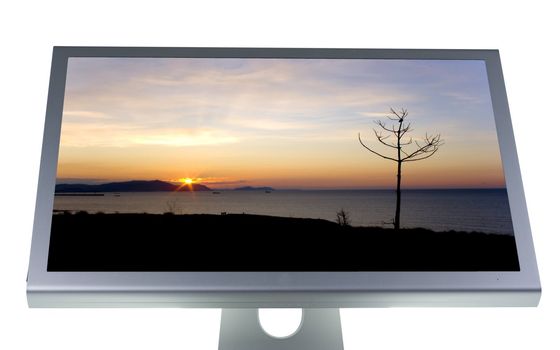 computer lcd or tft monitor with flat screen