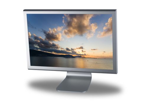 computer lcd or tft monitor with flat screen