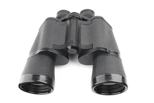 close up of a binoculars tool isolated over a white background