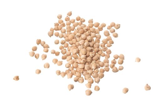 bulk of chickpeas isolated on withe backgrouound