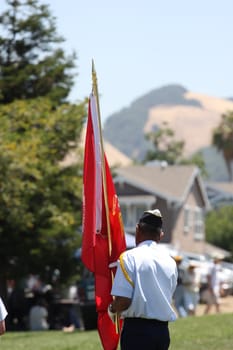 Military parade close up.