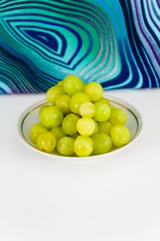 Grapes in a bowl, isolated