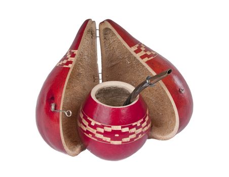 Close up of calabash cup for mate. Mate is a traditional drink very similar to tea in Argentina, Uruguay, Paraguay and some parts of Brazil.