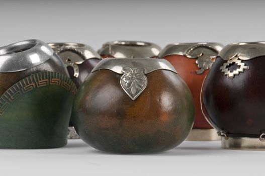 Calabash cups for drinking mate, a traditional drink in Argentina, Uruguay, Paraguay and south of Brazil.