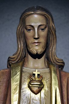 Painted wooden statue of Jesus Christ