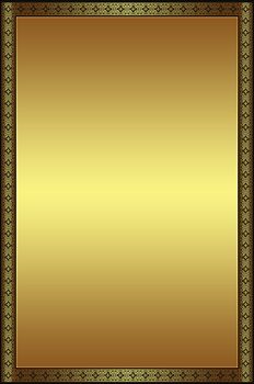 Golden background with decorative border for text or coverbook