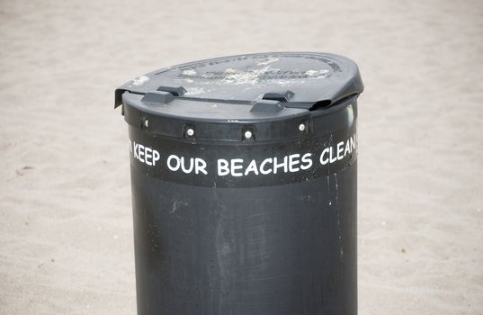 Beach trash can