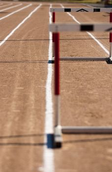 Track and field with hurdles