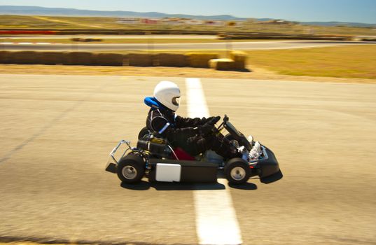 Go cart or kart racing outdoors