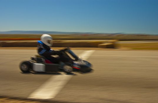 Go cart or kart racing outdoors