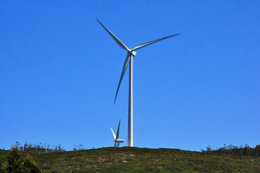 Landscape with wind power generators