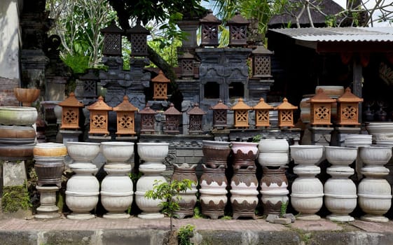 One of the many roadside pottery stalls on the island of Bali, Indonesia.