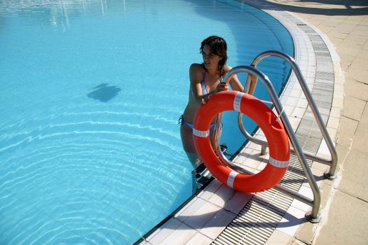 sexy girl in the pool